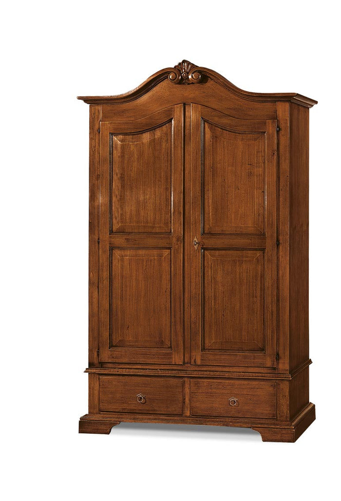 Armadio 2 porte arte povera legno tinta noce 122x60x204