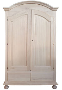 Armadio 2 porte cappello sagomato legno grezzo 125x61x200 - Mobili 2G