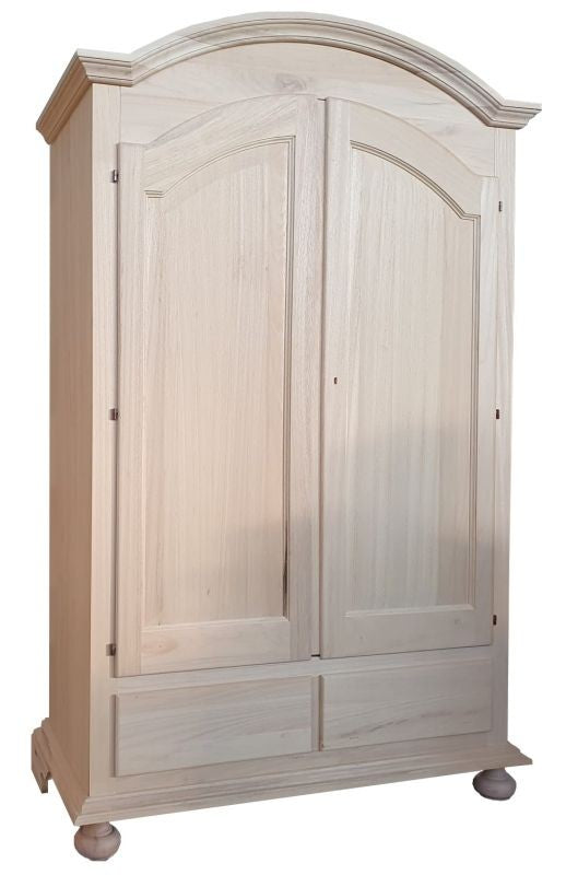 Armadio 2 porte cappello sagomato legno grezzo 125x61x200 - Mobili 2G
