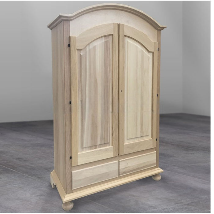 Armadio 2 porte cappello sagomato legno grezzo 125x61x200 - Mobili 2G
