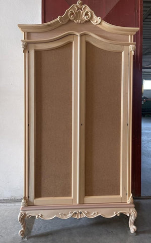Armadio 2 porte classico barocco legno grezzo 114x63x214 - Mobili 2G