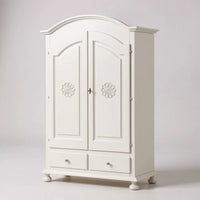Armadio 2 porte classico in legno bianco opaco 125x61x200 - Mobili 2G