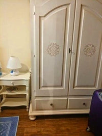 Armadio 2 porte classico in legno bianco opaco 125x61x200 - Mobili 2G