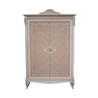 Armadio 2 porte classico in legno grezzo l.132 p.59 h.202 - Mobili 2G