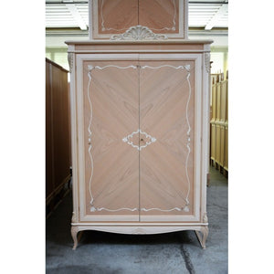 Armadio 2 porte classico in legno grezzo l.132 p.59 h.202 - Mobili 2G