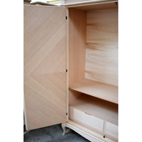 Armadio 2 porte classico in legno grezzo l.132 p.59 h.202 - Mobili 2G