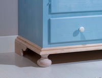 Armadio 2 porte in legno azzurro miele shabby 125x60x200 (2201) - Mobili 2G