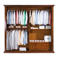 Armadio 2 porte scorrevoli arte povera legno tinta noce 275x66x254