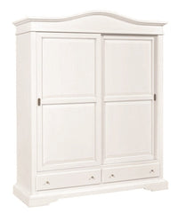 Armadio 2 porte scorrevoli classico legno bianco 180x67x225h