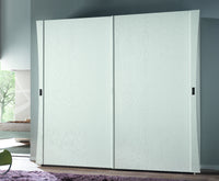 Armadio 2 porte scorrevoli moderno in legno frassino bianco 287x67x258 - Mobili 2G