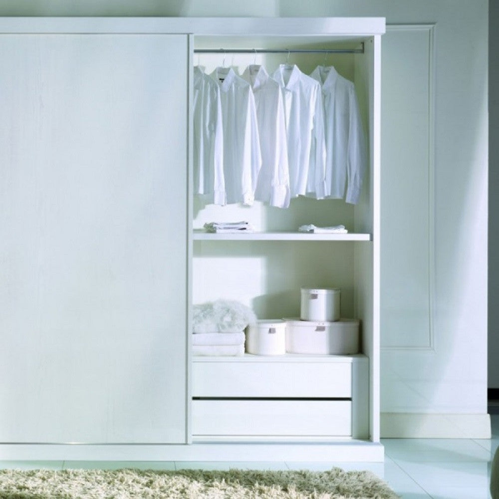 Armadio 2 porte scorrevoli moderno in legno frassino bianco 287x67x258 - Mobili 2G