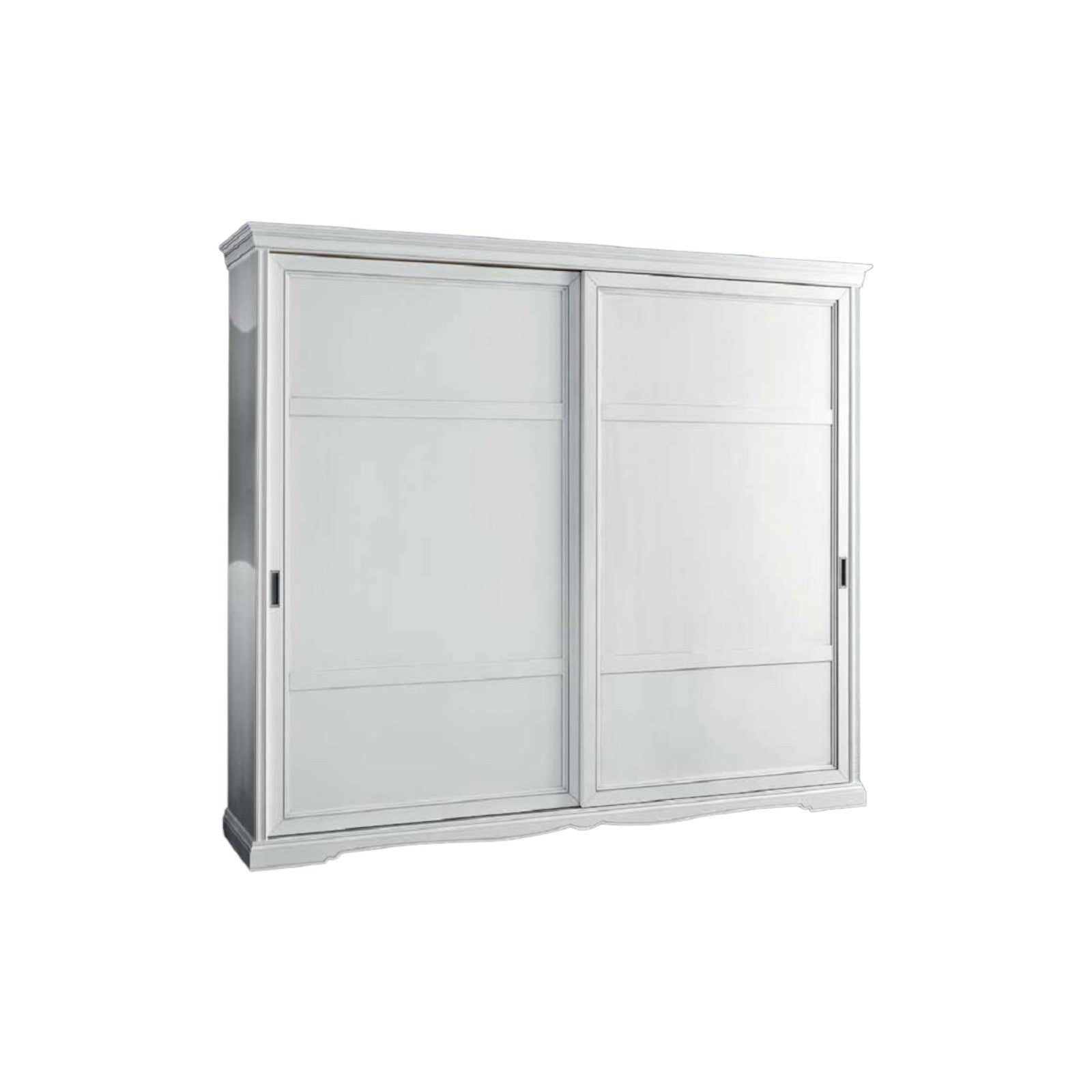 Armadio 2 porte scorrevoli moderno in legno frassino bianco 284x65x248 - Mobili 2G