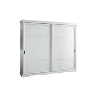 Armadio 2 porte scorrevoli moderno in legno frassino bianco 284x65x248 - Mobili 2G
