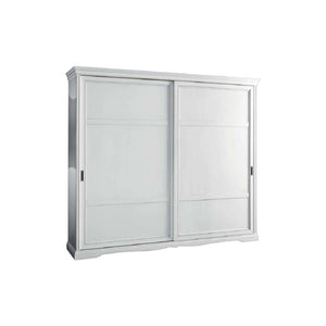 Armadio 2 porte scorrevoli moderno in legno frassino bianco 284x65x248 - Mobili 2G