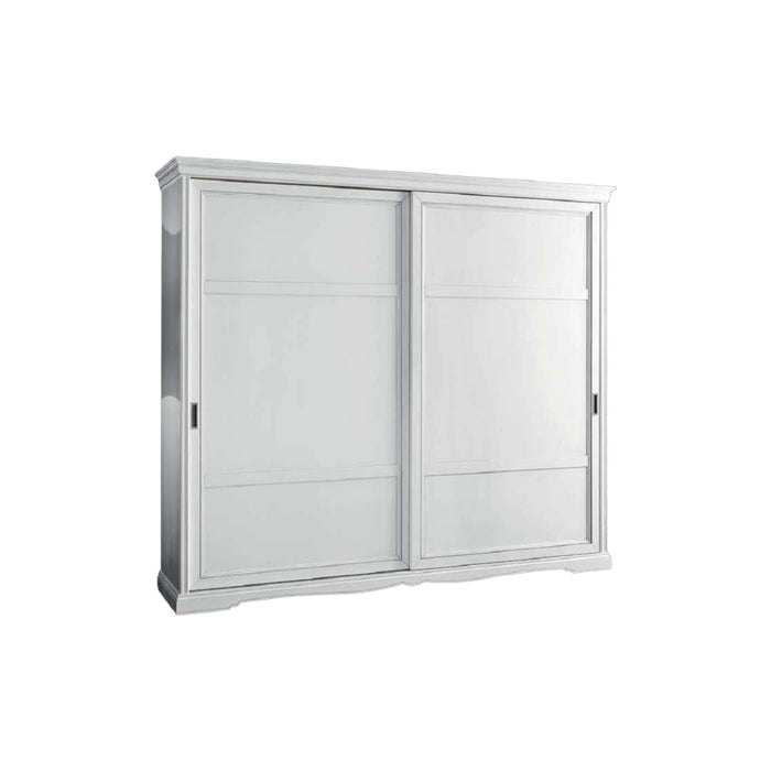 Armadio 2 porte scorrevoli moderno in legno frassino bianco 284x65x248 - Mobili 2G