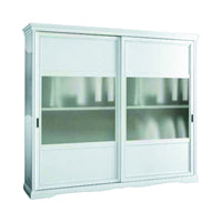 Armadio 2 porte scorrevoli vetro moderno in legno frassino bianco 284x65x248 - Mobili 2G
