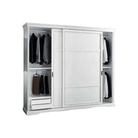 Armadio 2 porte scorrevoli moderno in legno frassino bianco 284x65x248 - Mobili 2G