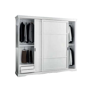 Armadio 2 porte scorrevoli moderno in legno frassino bianco 284x65x248 - Mobili 2G