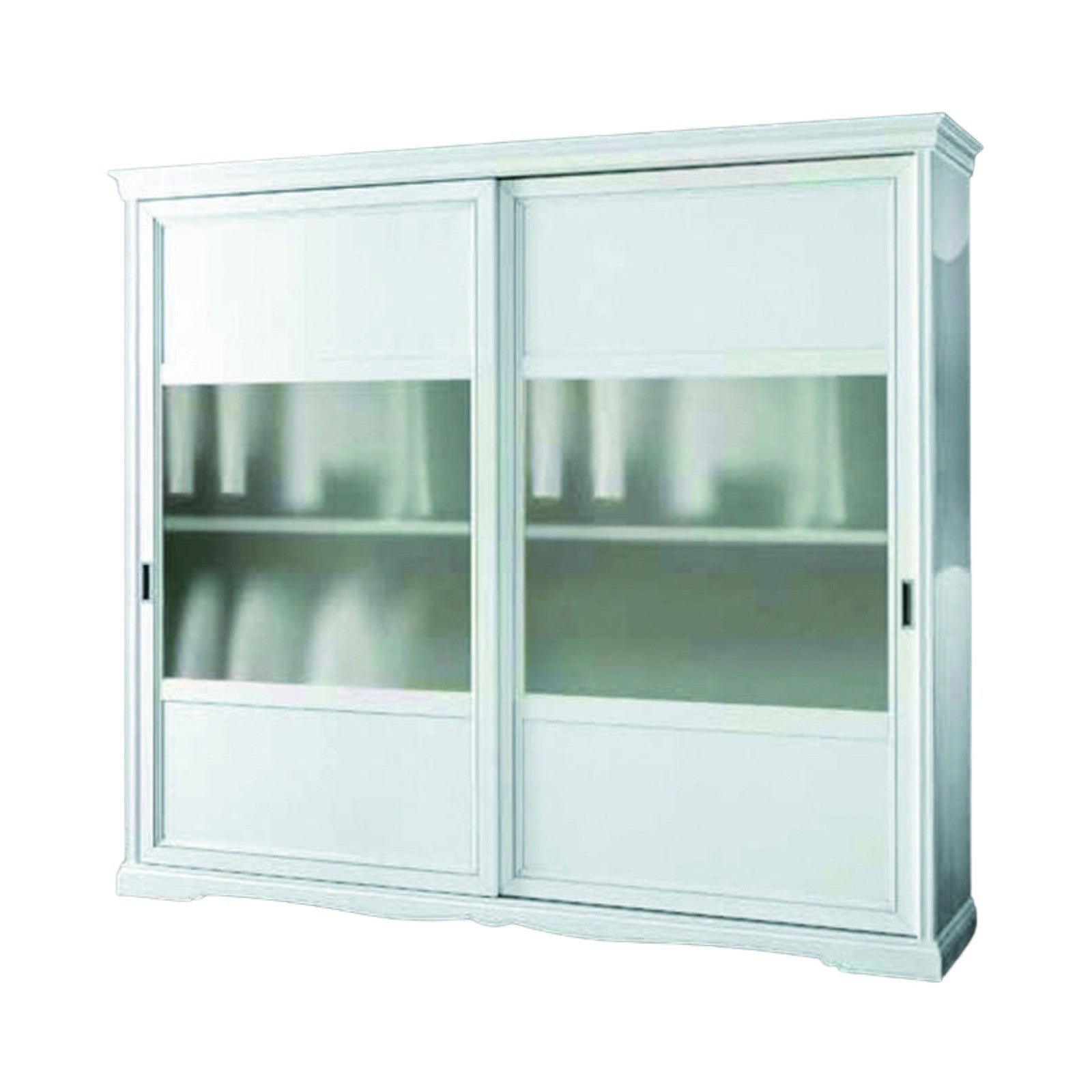 Armadio 2 porte scorrevoli vetro moderno in legno frassino bianco 284x65x248 - Mobili 2G