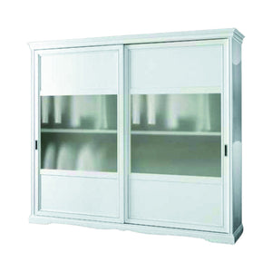 Armadio 2 porte scorrevoli vetro moderno in legno frassino bianco 284x65x248 - Mobili 2G