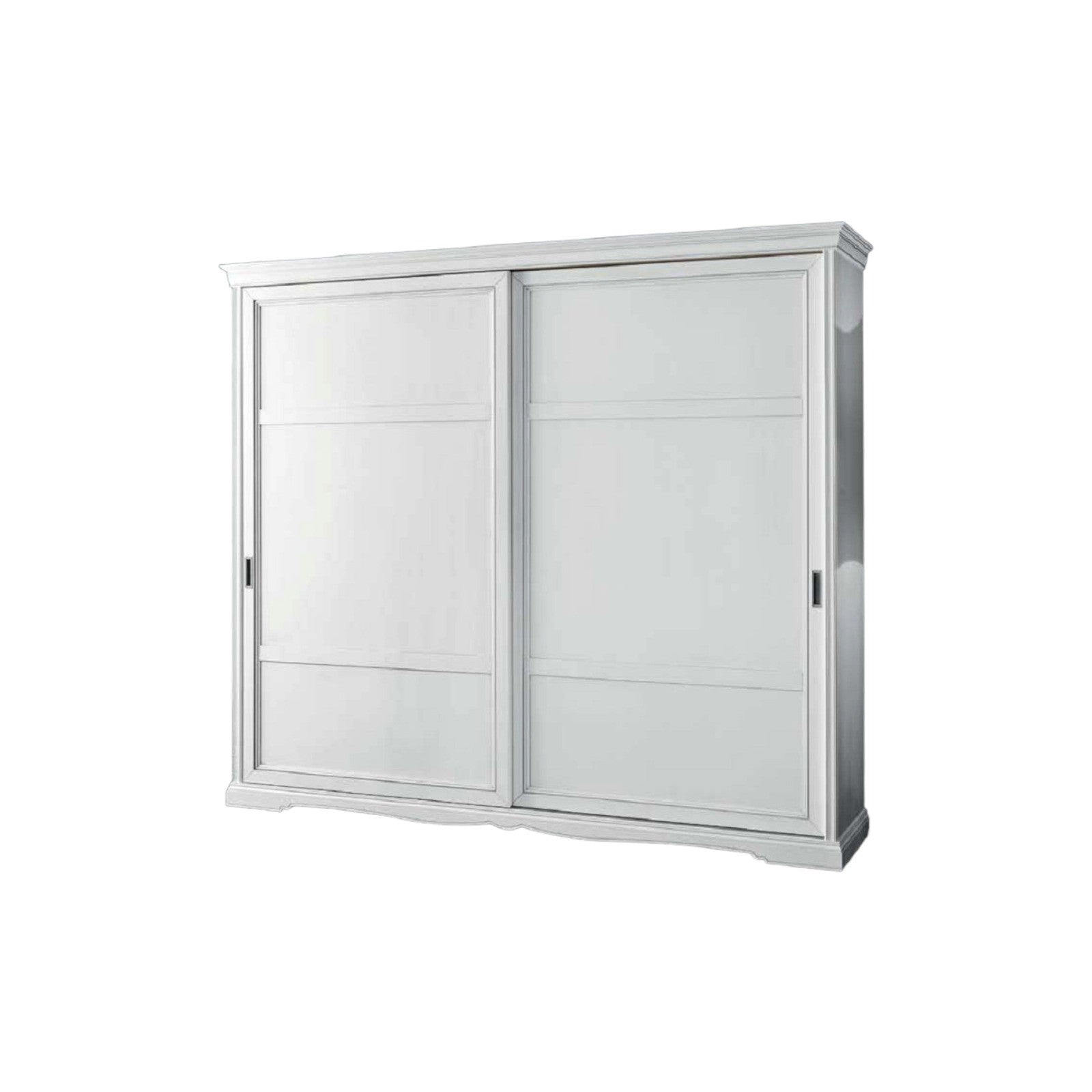 Armadio 2 porte scorrevoli moderno in legno frassino bianco 284x65x248 - Mobili 2G