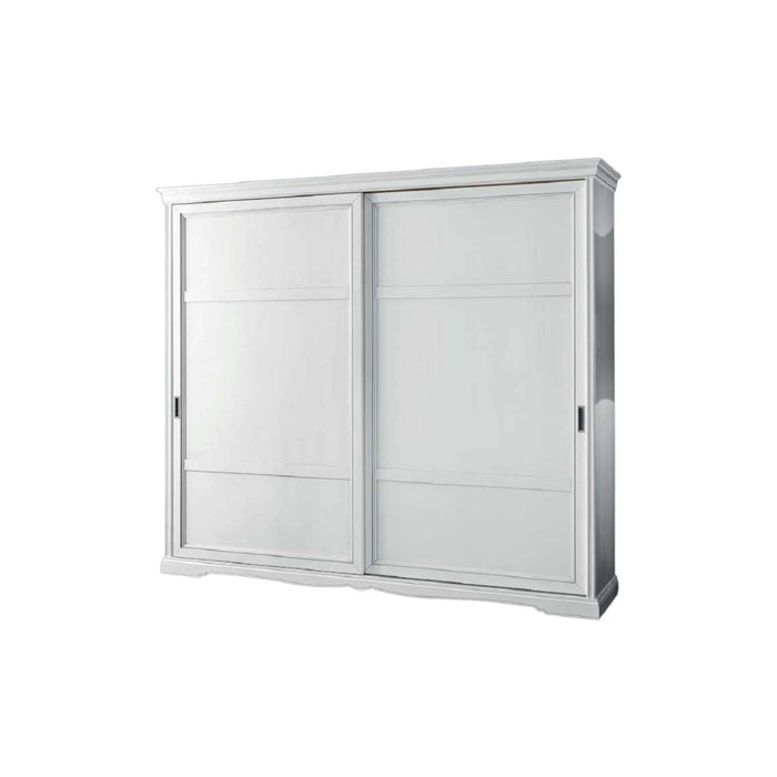 Armadio 2 porte scorrevoli moderno in legno frassino bianco 284x65x248 - Mobili 2G