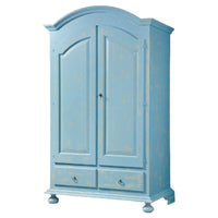 Armadio 2 porte shabby legno azzurro consumato 125x61x200 - Mobili 2G