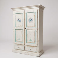 Armadio 2 porte shabby legno bianco consumato 125x61x200 - Mobili 2G