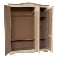 Armadio 3 ante cappello sagomato in legno grezzo 158x56x197 - Mobili 2G