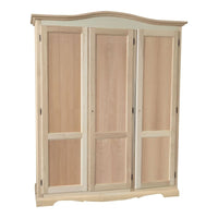 Armadio 3 ante cappello sagomato in legno grezzo 158x56x197 - Mobili 2G