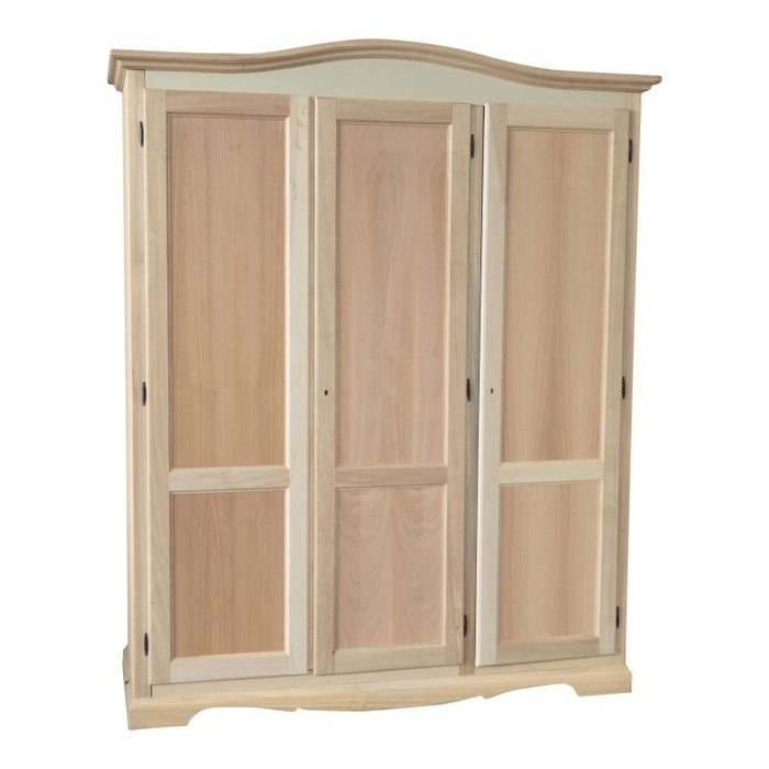 Armadio 3 ante cappello sagomato in legno grezzo 158x56x197 - Mobili 2G