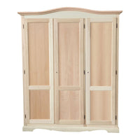 Armadio 3 ante cappello sagomato in legno grezzo 158x56x197 - Mobili 2G