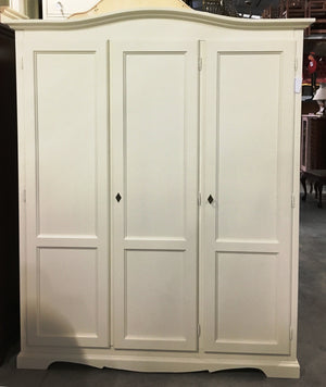 Armadio 3 ante in legno bianco shabby gendarme 158x56x197h