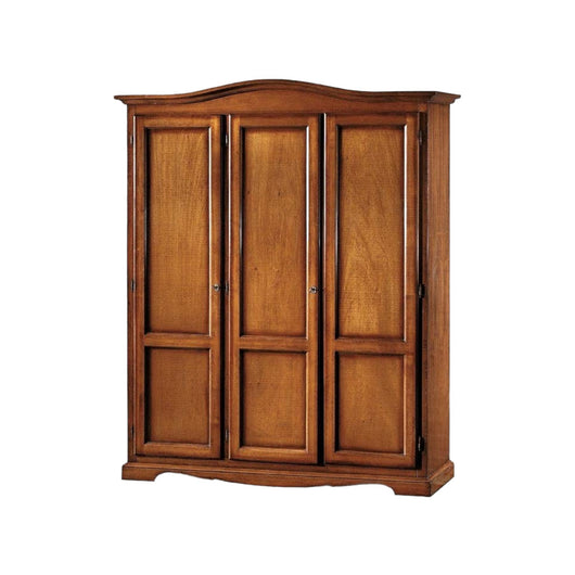 Armadio 3 ante in legno massello arte povera tinta noce 158x56x197