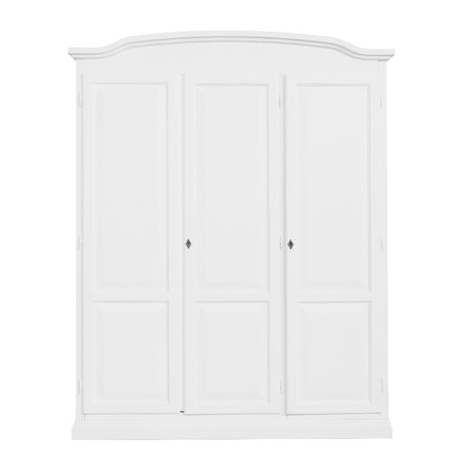 Armadio 3 ante in legno massello bianco cappello tondo 158x56x197h - Mobili 2G
