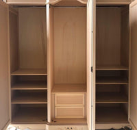 Armadio 3 porte classico barocco legno grezzo 193x73x230 - Mobili 2G