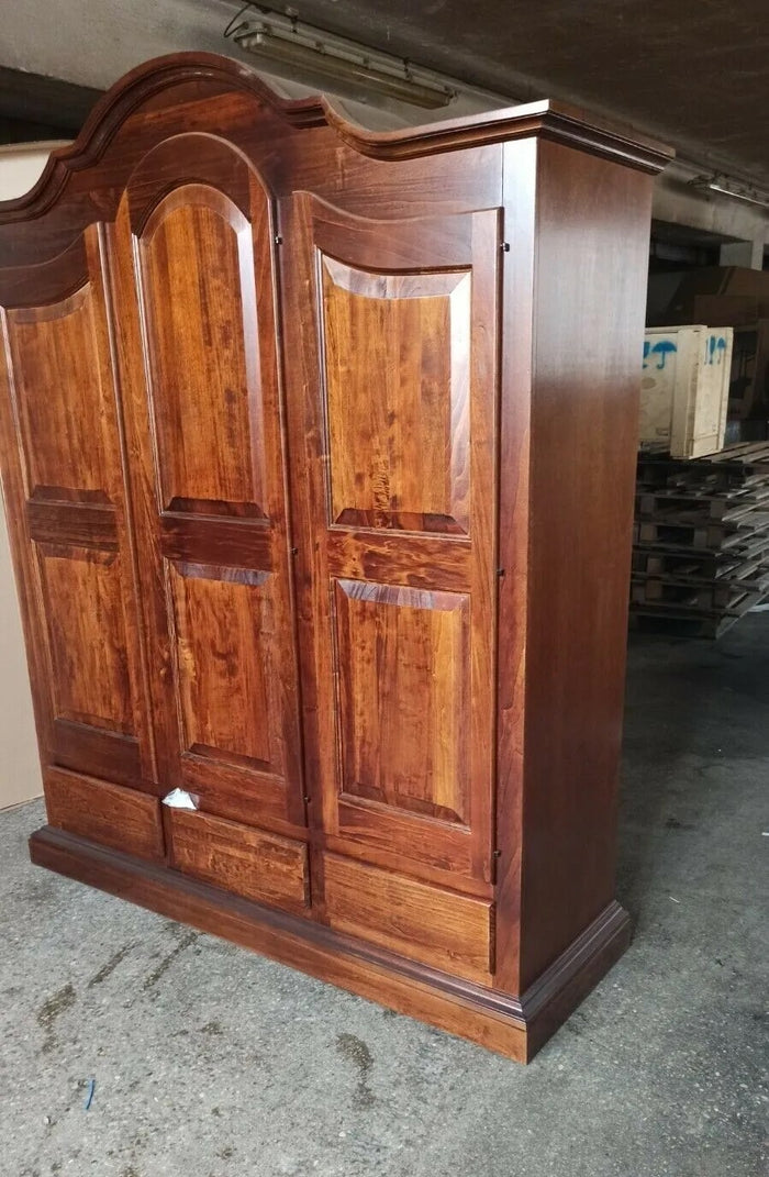 Armadio 3 porte classico in legno tinta noce 185x62x220 (247) - Mobili 2G