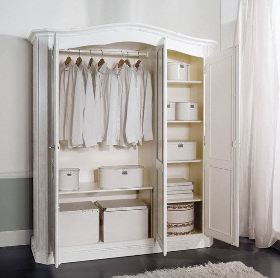 Armadio 3 porte shabby in legno spazzolato 181x63x217 (2205) - Mobili 2G