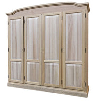 Armadio 4 ante cappello sagomato in legno grezzo 205x56x197 - Mobili 2G