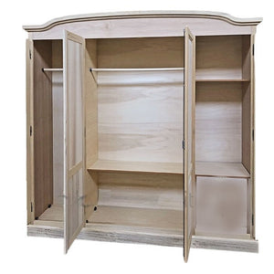 Armadio 4 ante cappello sagomato in legno grezzo 205x56x197 - Mobili 2G