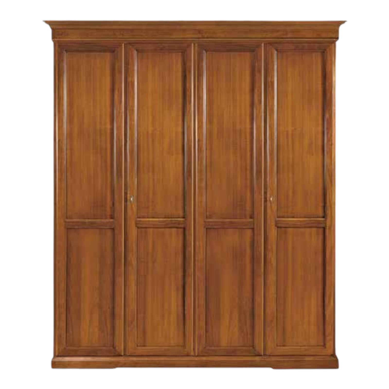 Armadio 4 porte arte povera in legno tinta noce 210x67x250