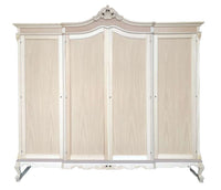 Armadio 4 porte classico barocco legno grezzo 225x73x230 - Mobili 2G