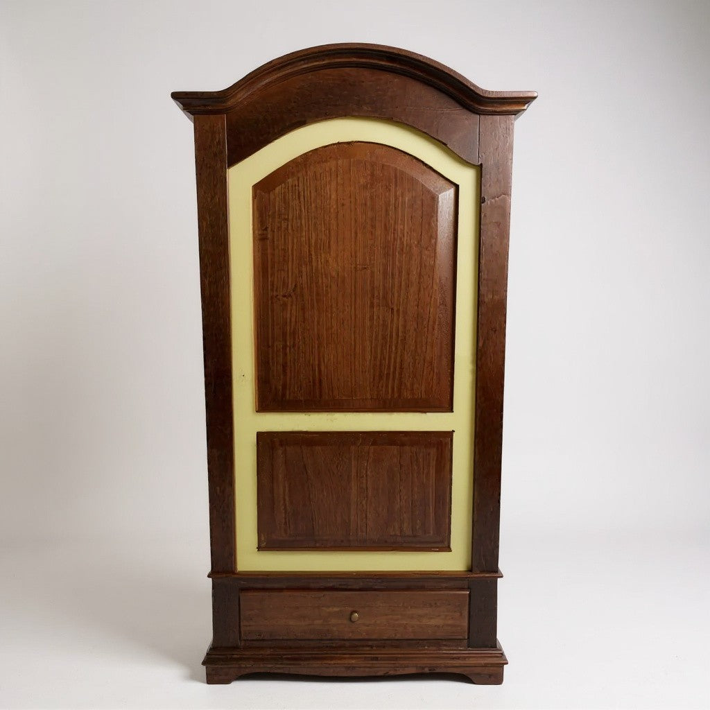 Armadio arte povera 1 porta legno noce foglia oro 96x56x196h - Mobili 2G