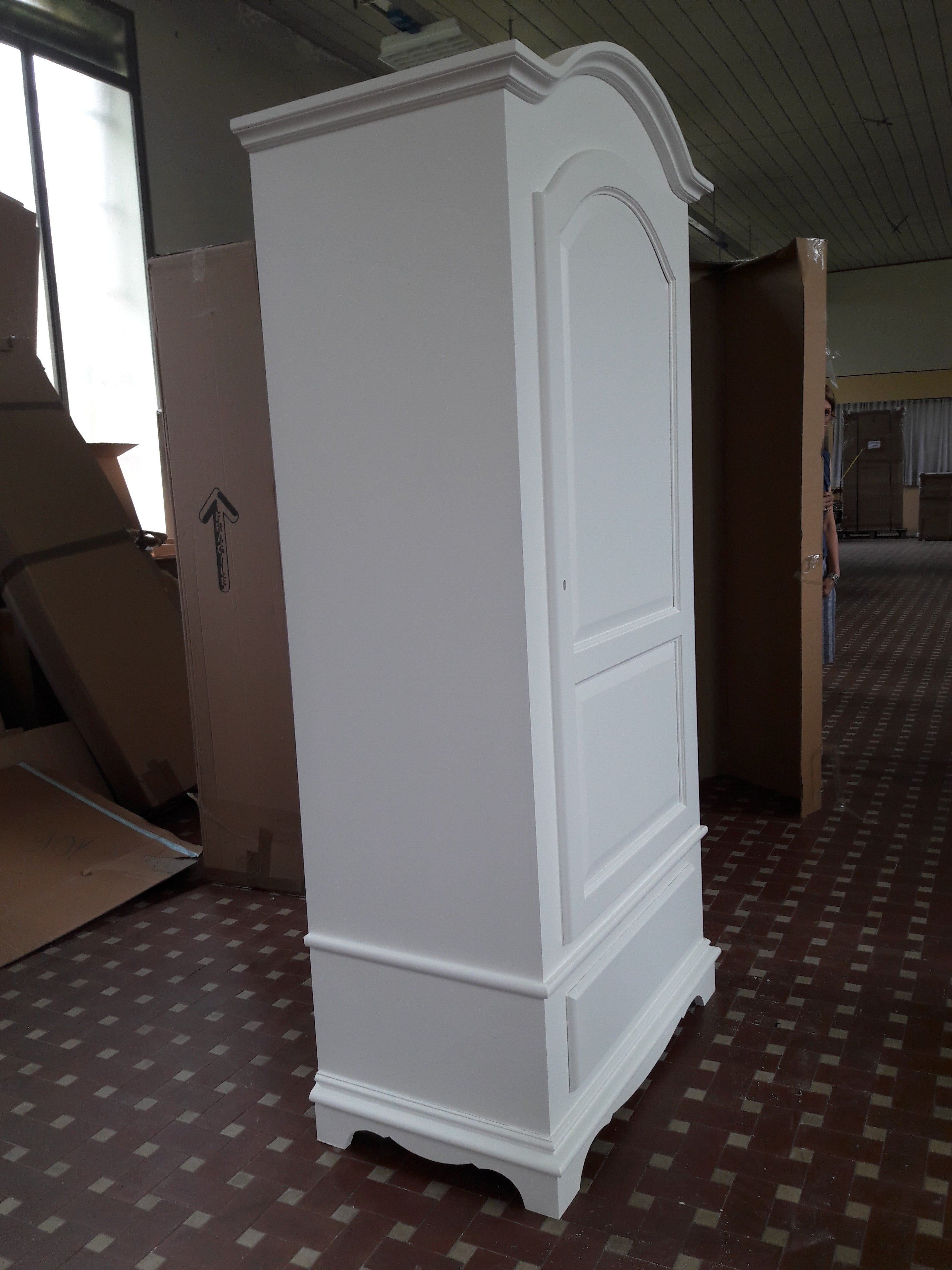 Armadio arte povera 1 porta legno shabby bianco 96x56x196h (1512) - Mobili 2G