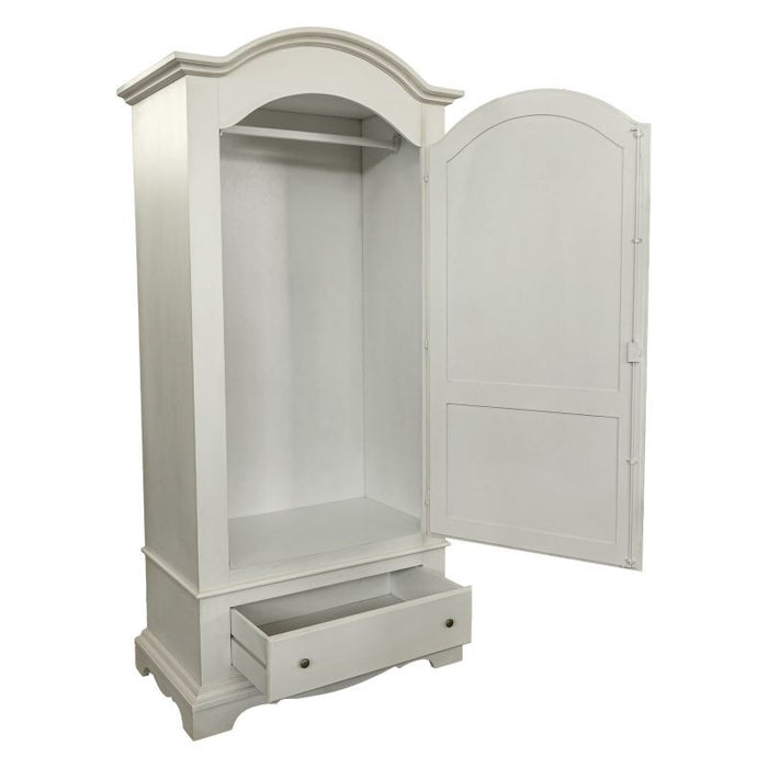 Armadio arte povera 1 porta legno shabby bianco invecchiato 96x56x196h - Mobili 2G