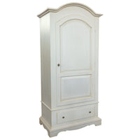 Armadio arte povera 1 porta legno shabby bianco invecchiato 96x56x196h - Mobili 2G