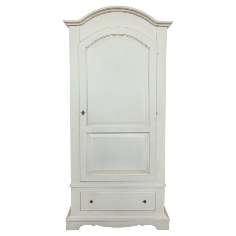 Armadio arte povera 1 porta legno shabby bianco invecchiato 96x56x196h - Mobili 2G