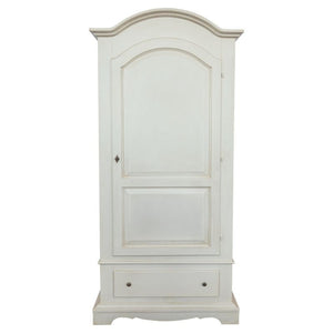 Armadio arte povera 1 porta legno shabby bianco invecchiato 96x56x196h - Mobili 2G
