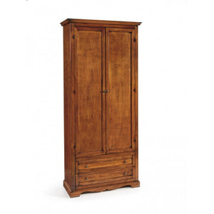 Armadio arte povera 2 ante legno tinta noce 87x40x192 - Mobili 2G