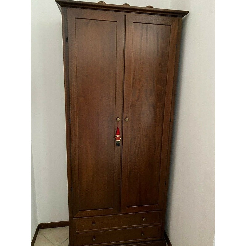 Armadio arte povera 2 ante legno tinta noce 87x40x192 - Mobili 2G